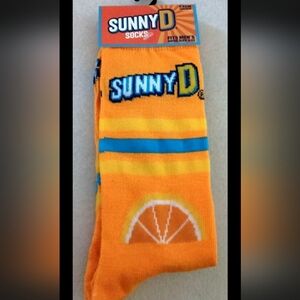 SunnyD Delight Drink New Pair Novelty Advertising Crew Socks OSFM Fits 6-12 2024